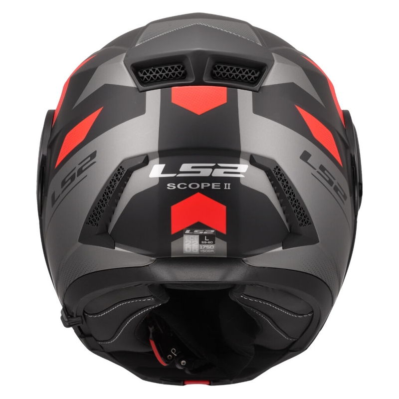 Apverčiamas motociklininko šalmas LS2 FF902 Scope II Duria juoda-raudona