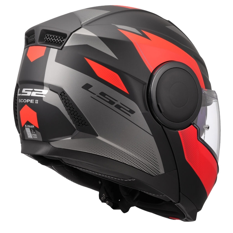 Apverčiamas motociklininko šalmas LS2 FF902 Scope II Duria juoda-raudona