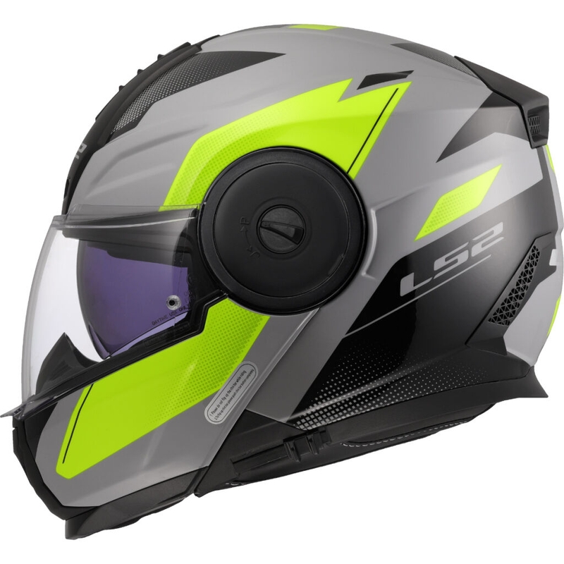 Atverčiamas motociklininko šalmas LS2 FF902 Scope II Duria pilka-fluo geltona