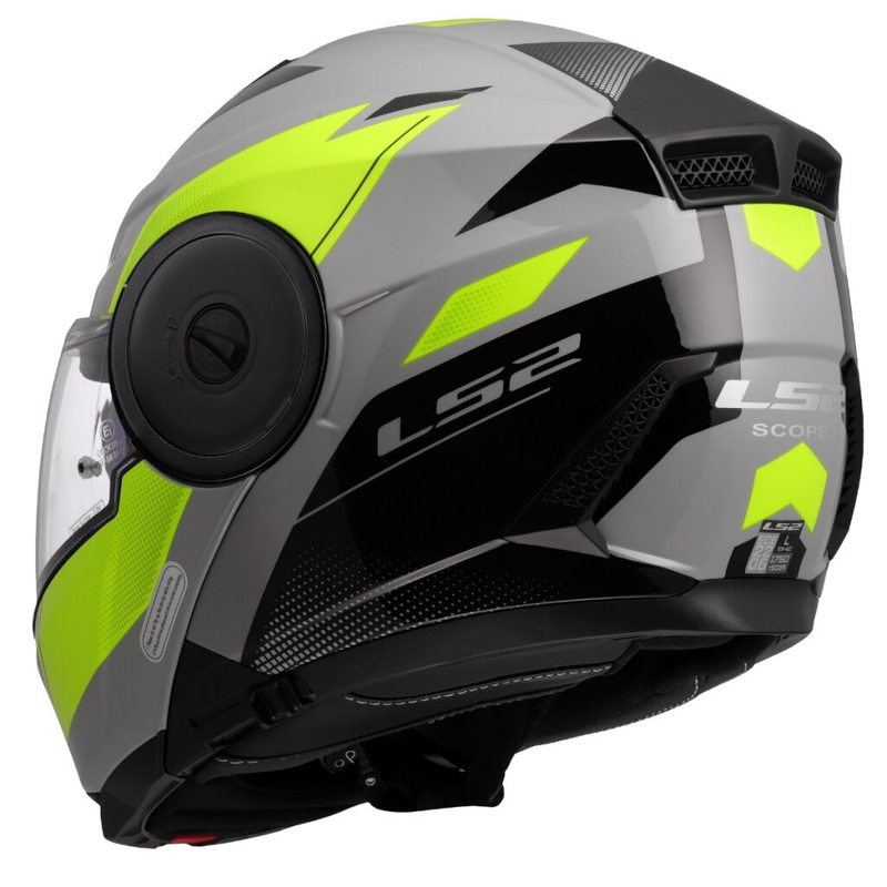 Atverčiamas motociklininko šalmas LS2 FF902 Scope II Duria pilka-fluo geltona