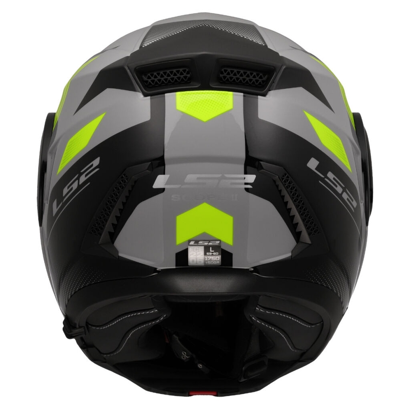 Atverčiamas motociklininko šalmas LS2 FF902 Scope II Duria pilka-fluo geltona