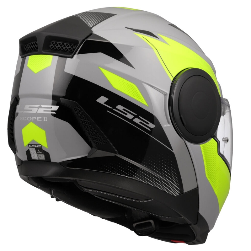 Atverčiamas motociklininko šalmas LS2 FF902 Scope II Duria pilka-fluo geltona