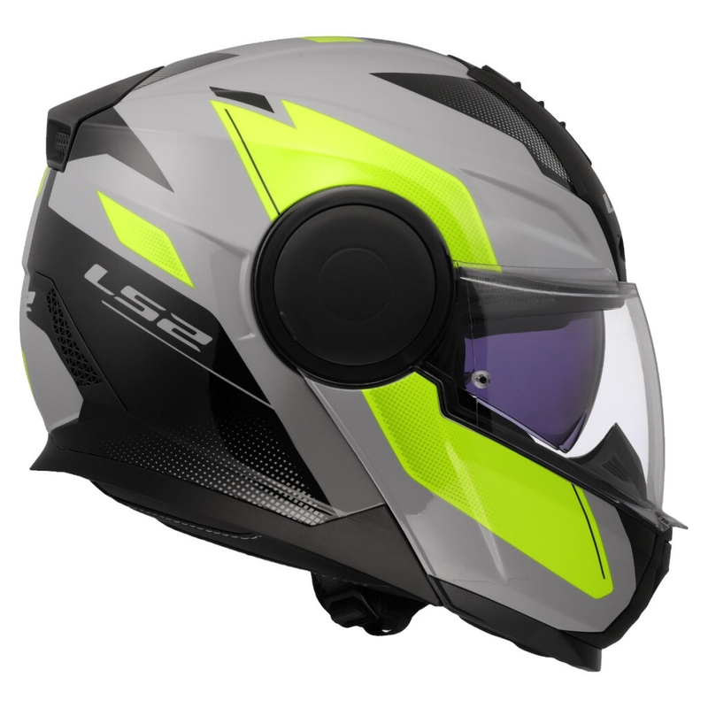 Atverčiamas motociklininko šalmas LS2 FF902 Scope II Duria pilka-fluo geltona