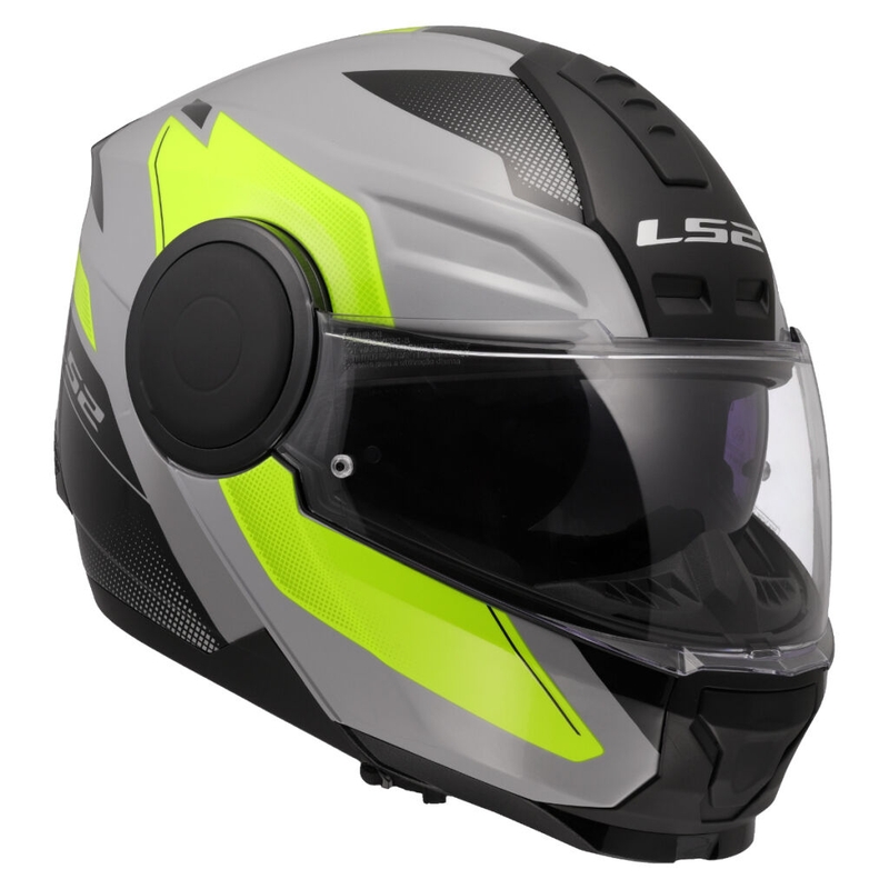 Atverčiamas motociklininko šalmas LS2 FF902 Scope II Duria pilka-fluo geltona