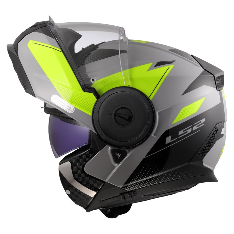 Atverčiamas motociklininko šalmas LS2 FF902 Scope II Duria pilka-fluo geltona