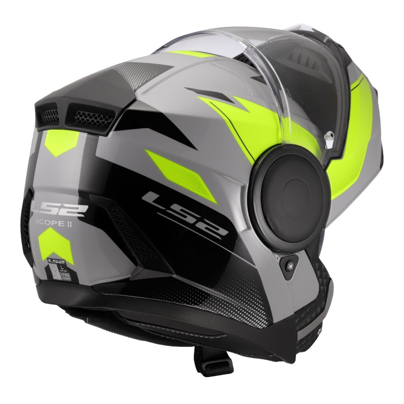 Atverčiamas motociklininko šalmas LS2 FF902 Scope II Duria pilka-fluo geltona