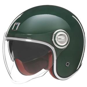 Atviras motociklininko šalmas NOX PREMIUM Heritage žalias