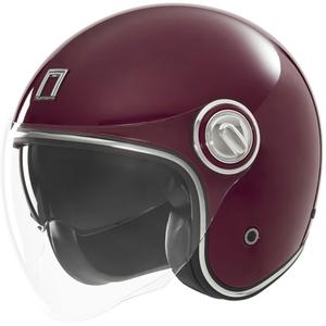 Atviras motociklininko šalmas NOX PREMIUM Heritage bordo spalvos