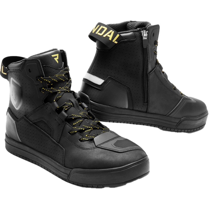 Moteriški motociklo batai „Rebelhorn Vandal II“ juodi-auksiniai