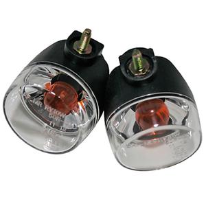 Keturračio motociklo "Highsider Smart Mini" juodos ir juodos spalvos mirksintys žibintai