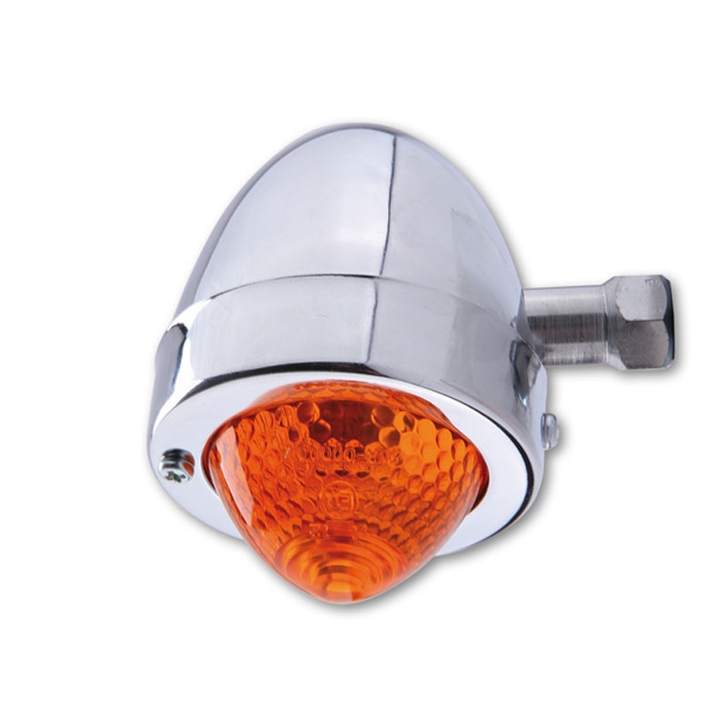 Žibintai motociklui Highsider Smart Bullet Pike chromuoti