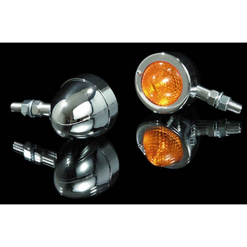Žibintai motociklui Highsider Smart Bullet Pike chromuoti