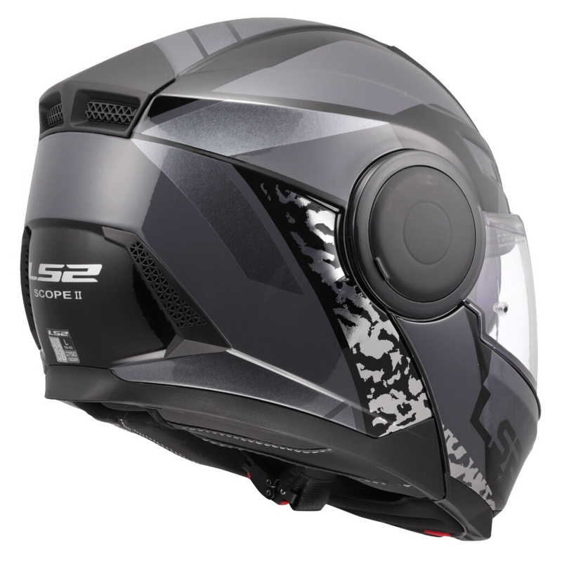 Apverčiamas motociklininko šalmas LS2 FF902 Scope II Oxyd black-titanium