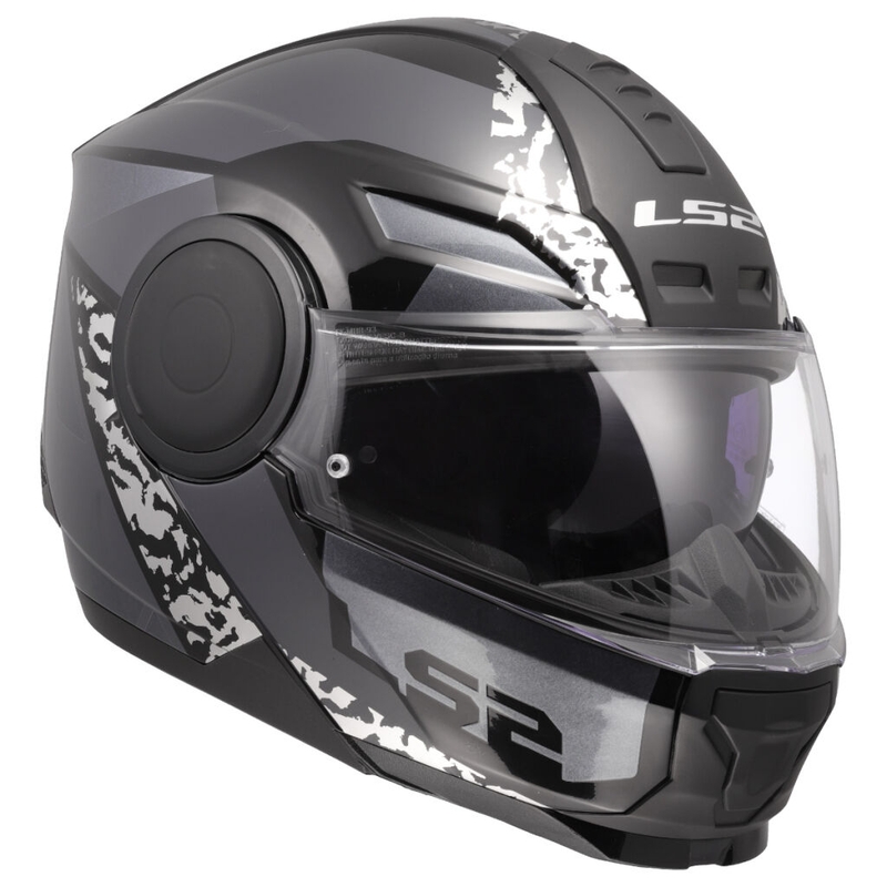 Apverčiamas motociklininko šalmas LS2 FF902 Scope II Oxyd black-titanium