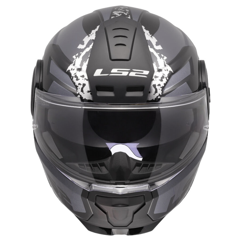 Apverčiamas motociklininko šalmas LS2 FF902 Scope II Oxyd black-titanium
