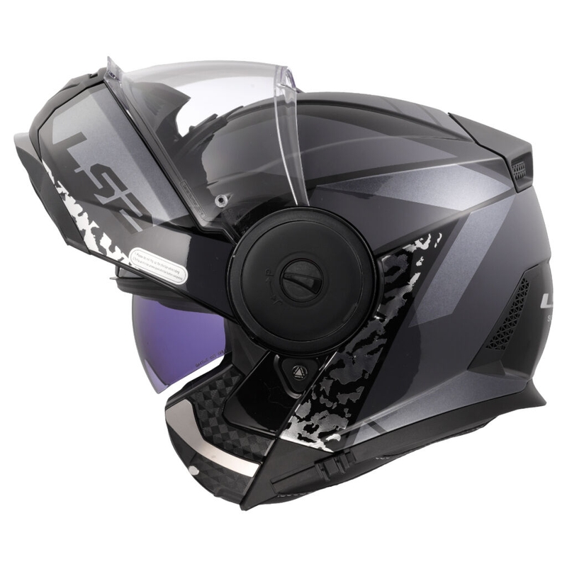 Apverčiamas motociklininko šalmas LS2 FF902 Scope II Oxyd black-titanium