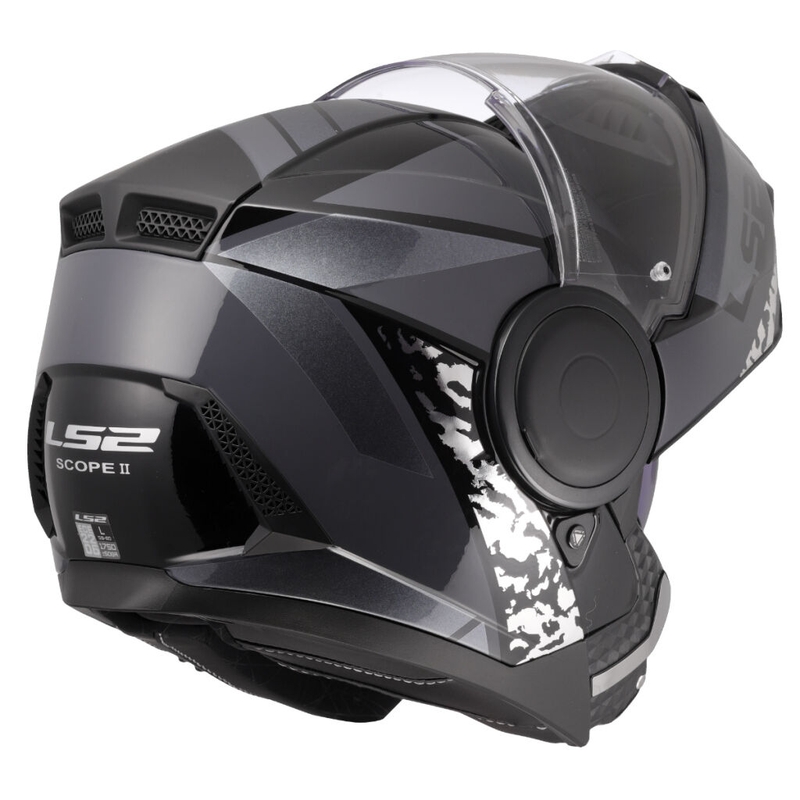 Apverčiamas motociklininko šalmas LS2 FF902 Scope II Oxyd black-titanium