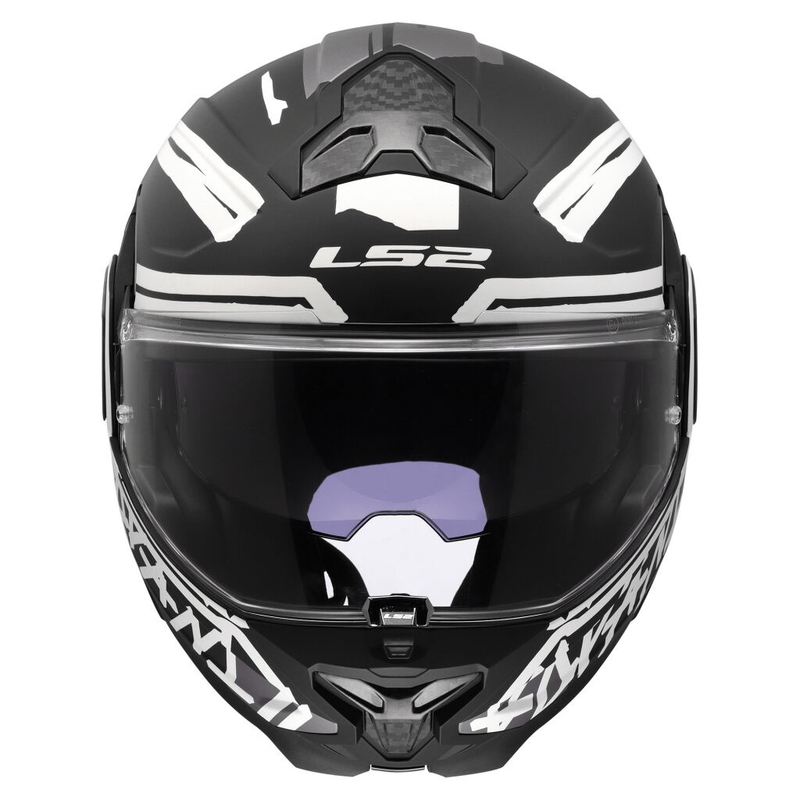 LS2 FF910 Advant II Tape Black sulankstomas motociklininko šalmas