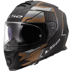 LS2 FF800 Storm II Tracker juodas ir auksinis integralus motociklininko šalmas