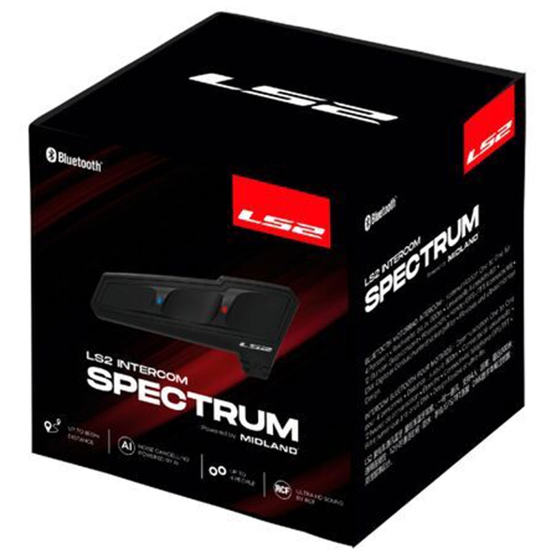 „Bluetooth“ motociklo domofonas LS2 Spectrum juodas