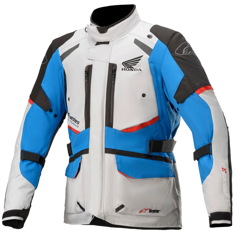 Motociklininko striukė Alpinestar Andes Drystar Honda pilka-juoda-mėlyna-raudona