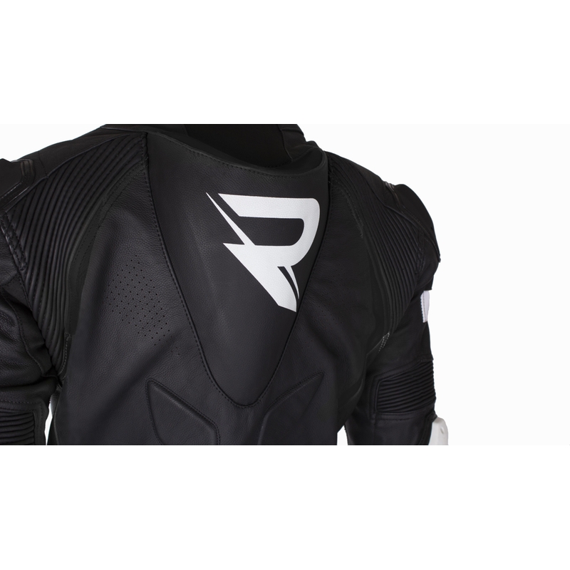 "Street Racer Fast Track 2.1" juodai baltas odinis motociklininko kombinezonas