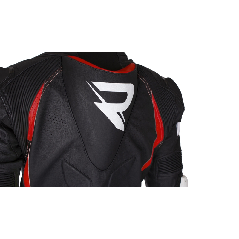 "Street Racer Fast Track 2.1" juodai raudonas odinis motociklininko kombinezonas
