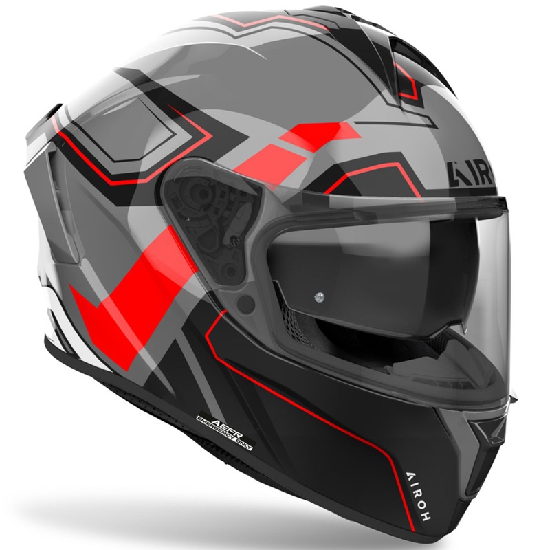 Integruotas motociklininko šalmas Airoh SPARK 2 Dart blizgus raudonas