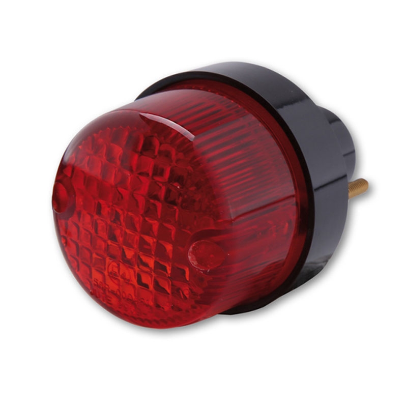 Galinis motociklo žibintas Highsider Smart apvalus juodas