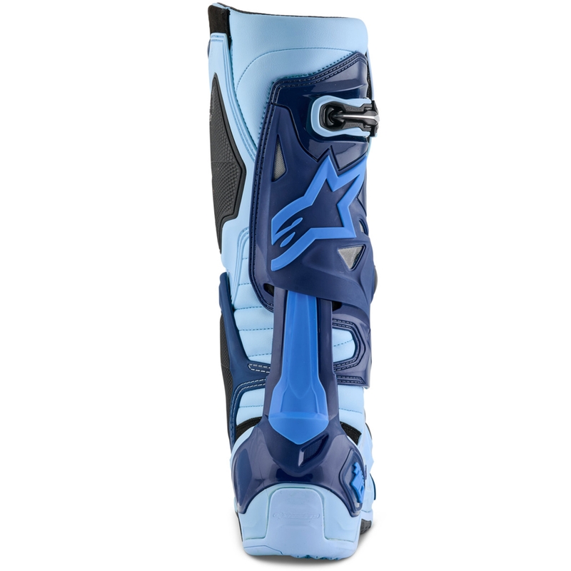 Riboto leidimo "Alpinestars Tech 10 Steelers" mėlyni ir šviesiai mėlyni motociklininko batai