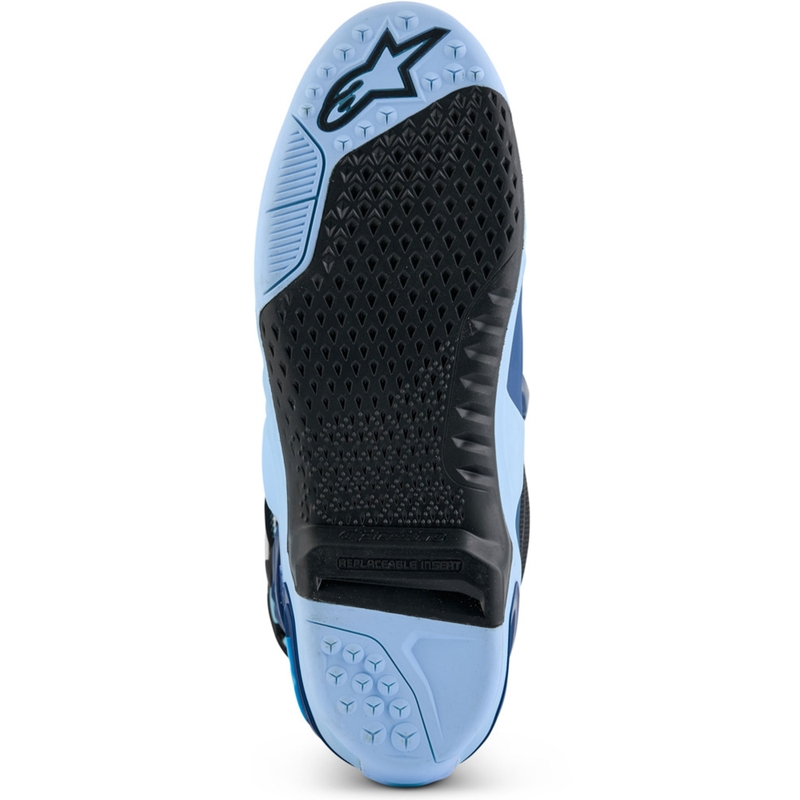 Riboto leidimo "Alpinestars Tech 10 Steelers" mėlyni ir šviesiai mėlyni motociklininko batai