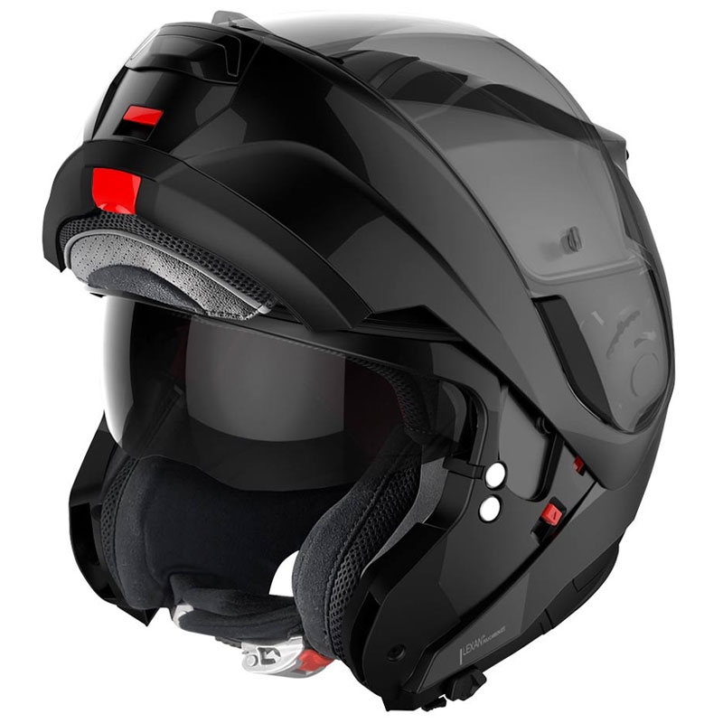 Nolan N100-6 Classic N-COM 3 juodas atlenkiamas motociklininko šalmas