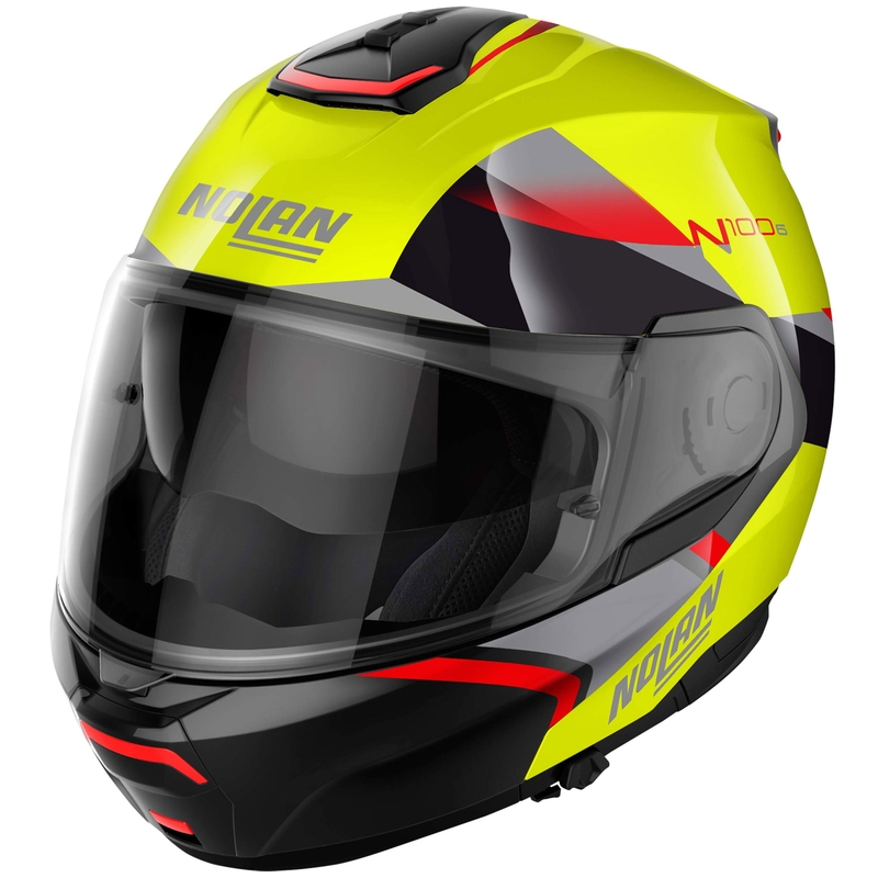 Apverčiamas motociklininko šalmas Nolan N100-6 Paloma N-COM 27 fluo yellow