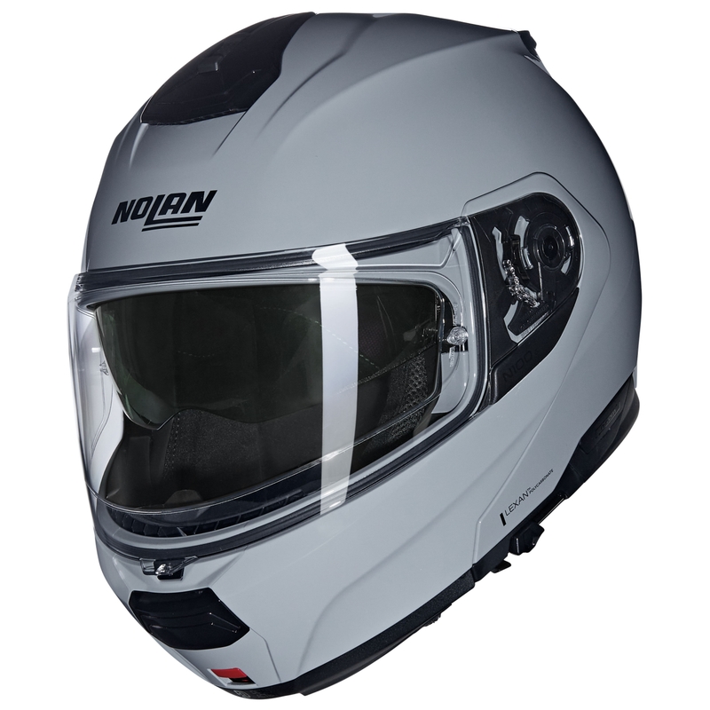 Atlenkiamas motociklo šalmas Nolan N100-6 Classico N-COM 303 pilkas