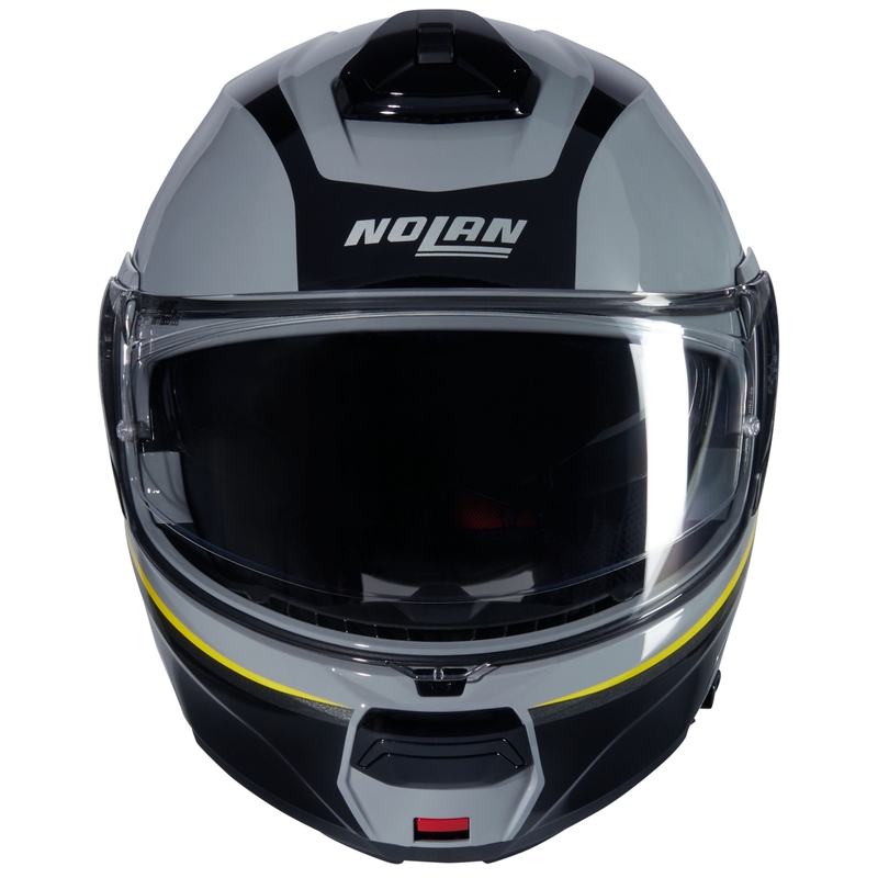 Apverčiamas motociklininko šalmas Nolan N100-6 Incognito N-COM 346 pilka-juoda-geltona