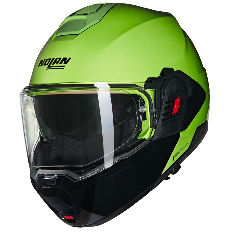 Atlenkiamas motociklo šalmas Nolan N120-1 Mivedi N-COM 329 žalia-juoda