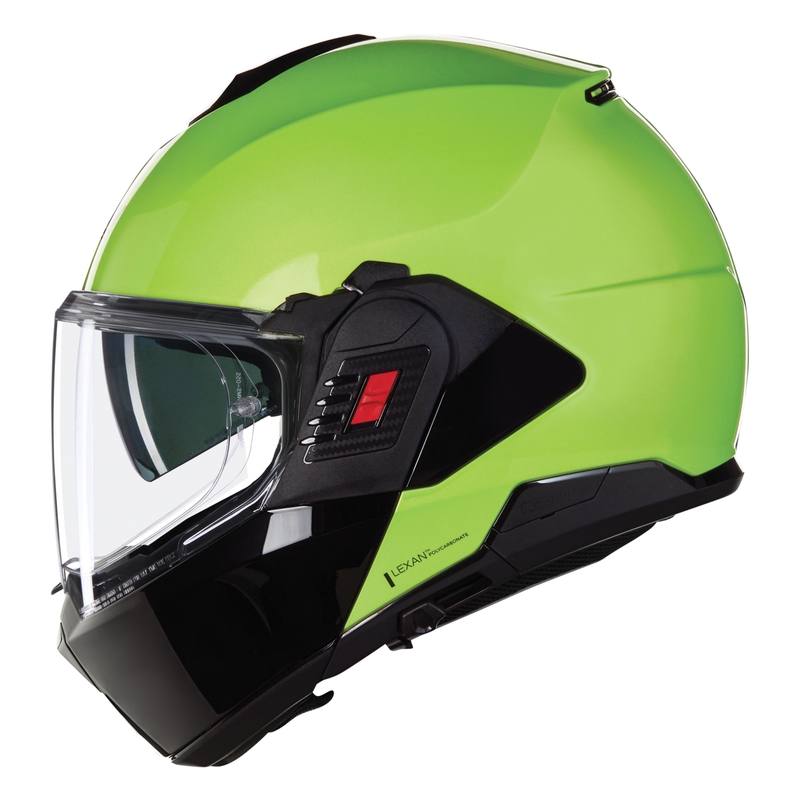 Atlenkiamas motociklo šalmas Nolan N120-1 Mivedi N-COM 329 žalia-juoda