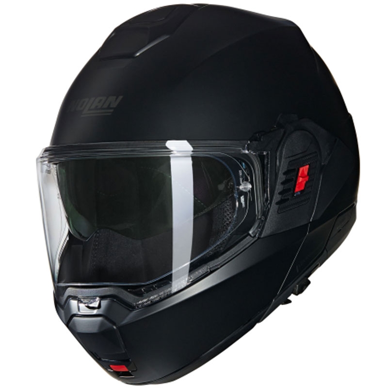 Nolan N120-1 Classico N-COM 302 matinės juodos spalvos atlenkiamas motociklininko šalmas