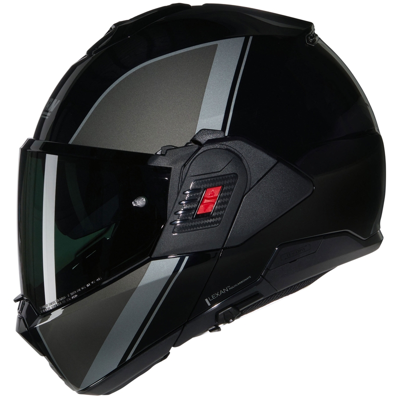 Nolan N120-1 Verniciatura Speciale N-COM 341 juodai pilkas sulankstomas motociklininko šalmas