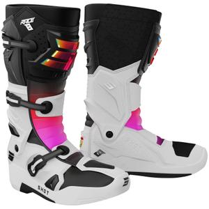 "Shot Race 8 Holographic" baltai-juodai-rožiniai motociklininko batai