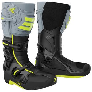 Shot Race 8 juodai pilkai geltoni motociklininko batai