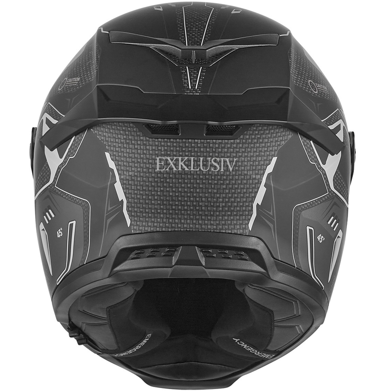 Integruotas motociklininko šalmas NOX Exlusiv Goliath Berserk matinis juodas titanas