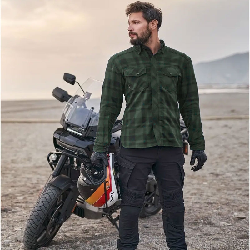 Shima Renegade 2 motociklininko marškinėliai žali