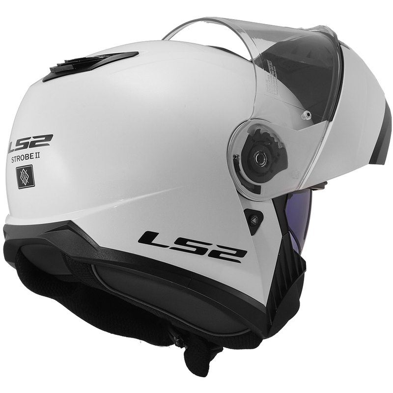 Atverčiamas šalmas LS2 FF908 Strobe II baltas blizgus