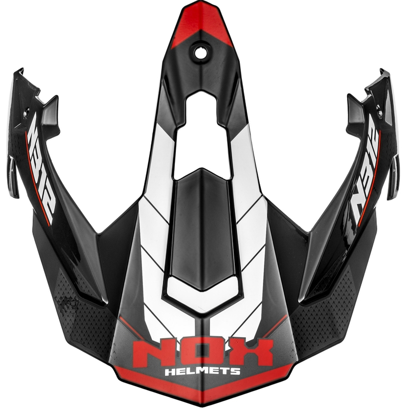 Motociklininko šalmo skydelis NOX N312 Vapor baltas-juodas-raudonas