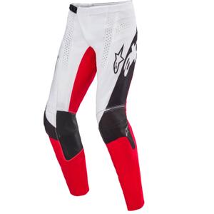 "Alpinestars Techstar" riboto leidimo "Deep black-white-fluo red-orange" motokroso kelnės