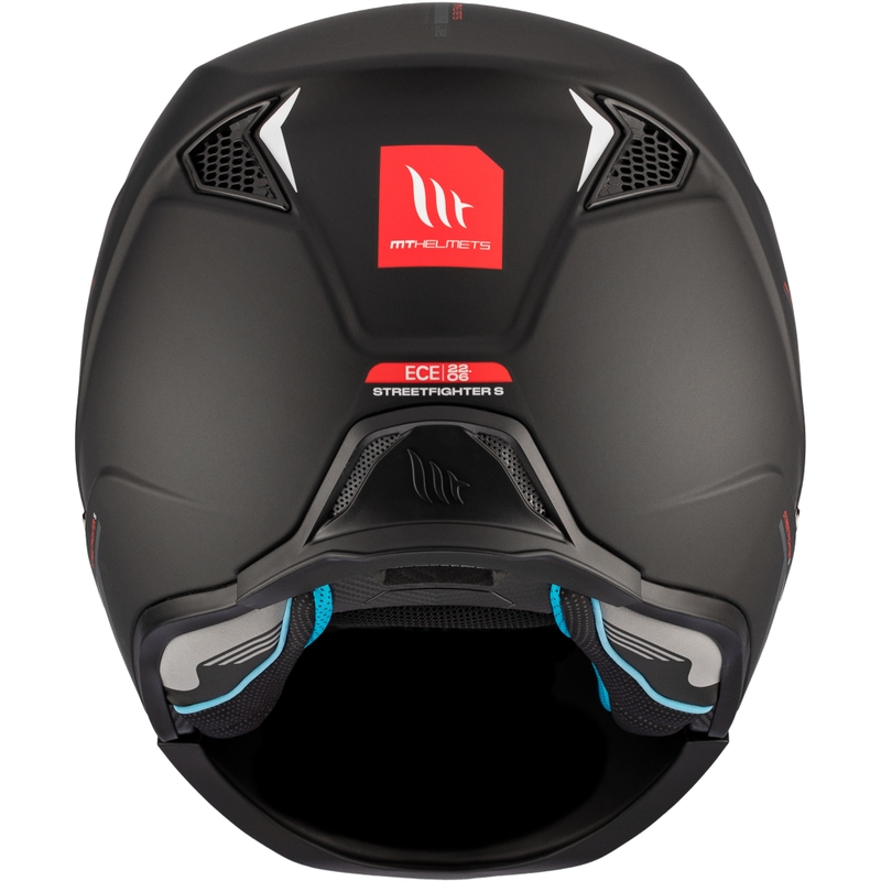 MT Streetfighter SV S Solid A1 atviro veido šalmas su kauke juodas matinis
