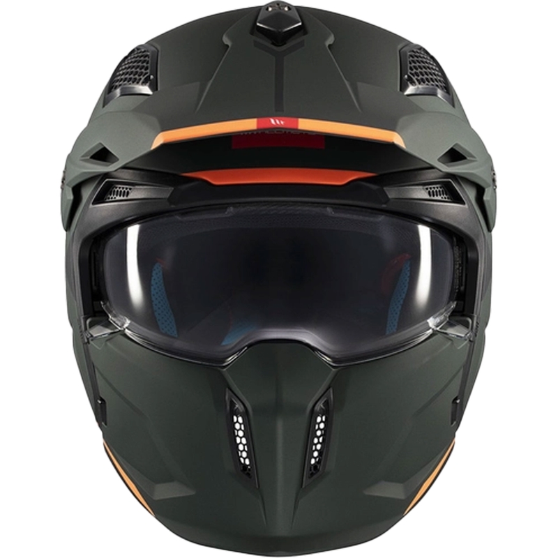 Atviras šalmas su kauke MT Streetfighter SV S Solid A6 matinės žalios spalvos