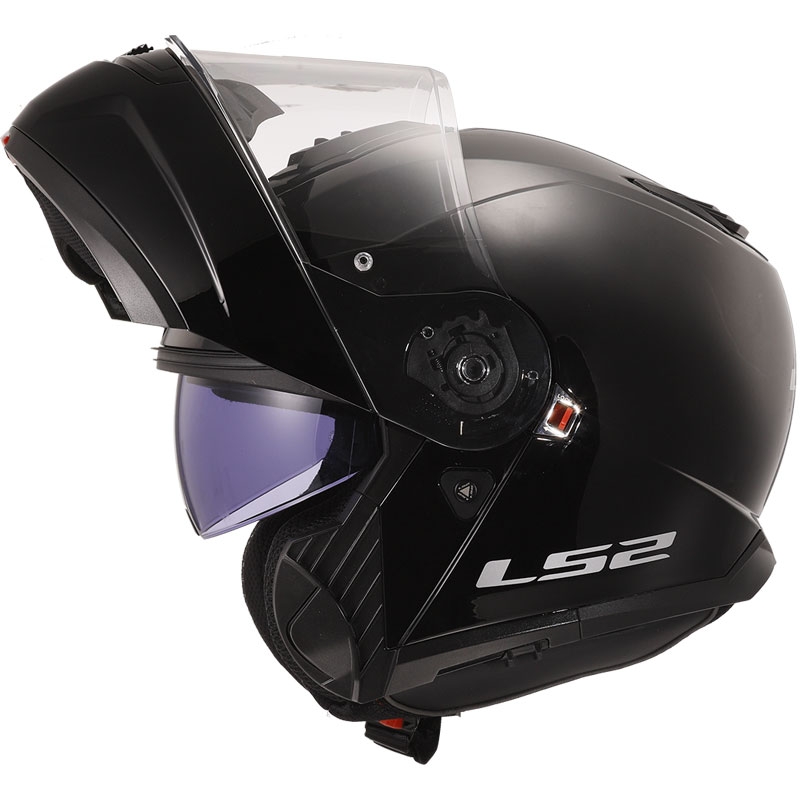 Atverčiamas šalmas LS2 FF908 Strobe II juodas blizgus