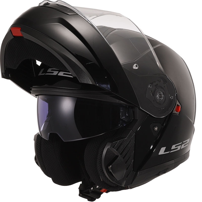 Atverčiamas šalmas LS2 FF908 Strobe II juodas blizgus